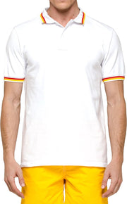 Sundek Poloshirt - Mannen - wit/rood/geel