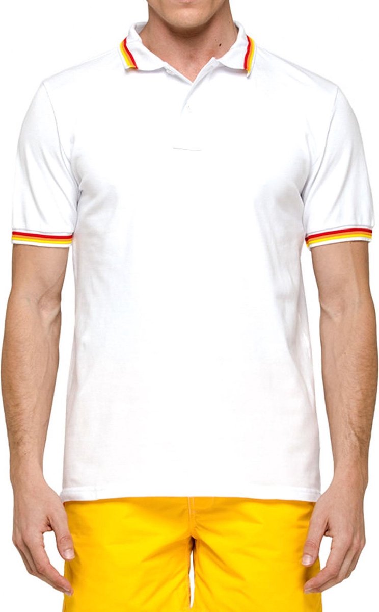 Sundek Poloshirt - Mannen - wit/rood/geel