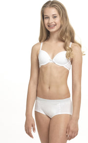 Boobs & Bloomers Anny Meisjes Boxershort - Wit - Maat XXS