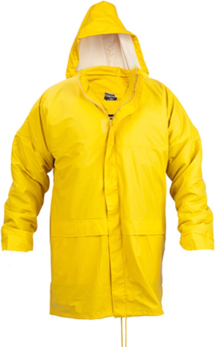 Regenparka PU-flex plus geel gevoerd maat S