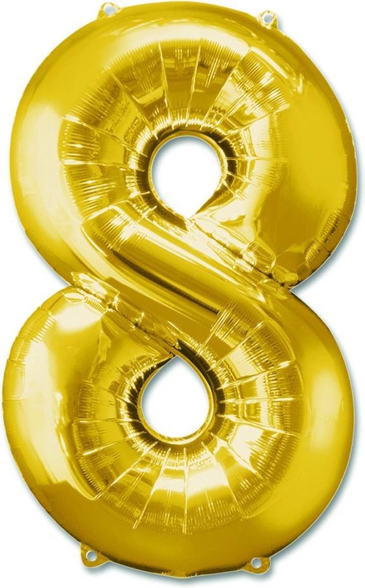 Haza Original Folieballon Cijfer "8" 92 Cm Goud