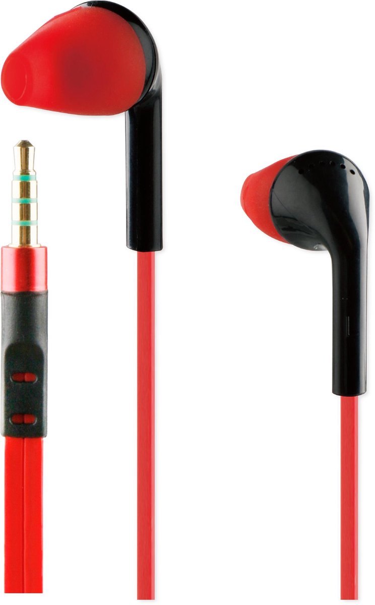 BeHello Oordopjes met afstandsbediening 3.5mm - Rood/Zwart