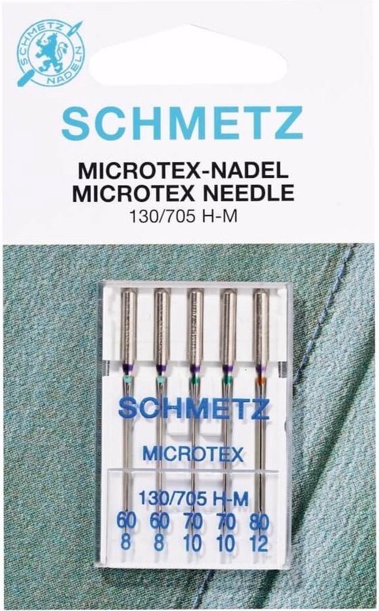 Schmetz microtex machine naalden 1 doosje 5 st. Assorti diktes 60/70/80