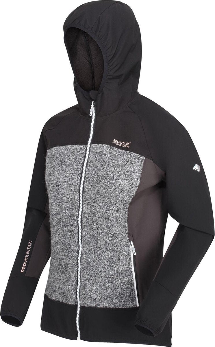 Garn windbestendige softshelljas van Regatta met capuchon voor Dames met waterafstotende afwerking