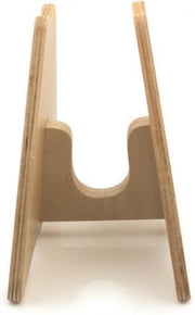 Houten standaard voor loopfiets