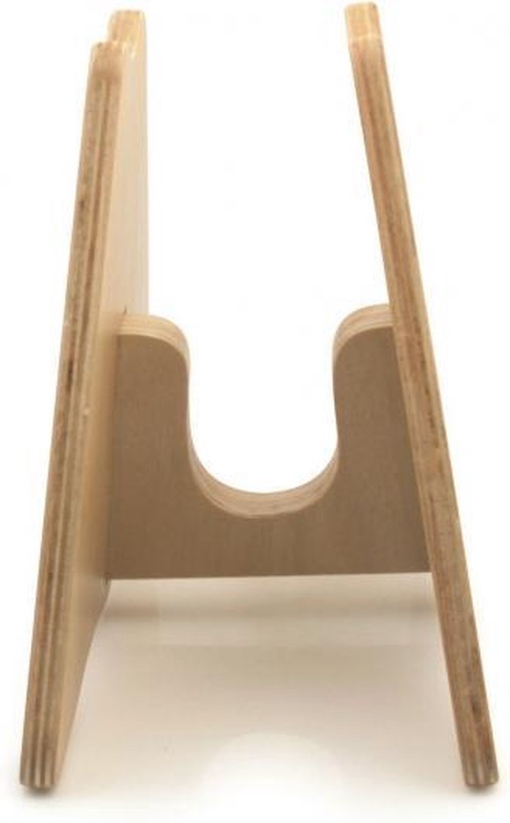 Houten standaard voor loopfiets