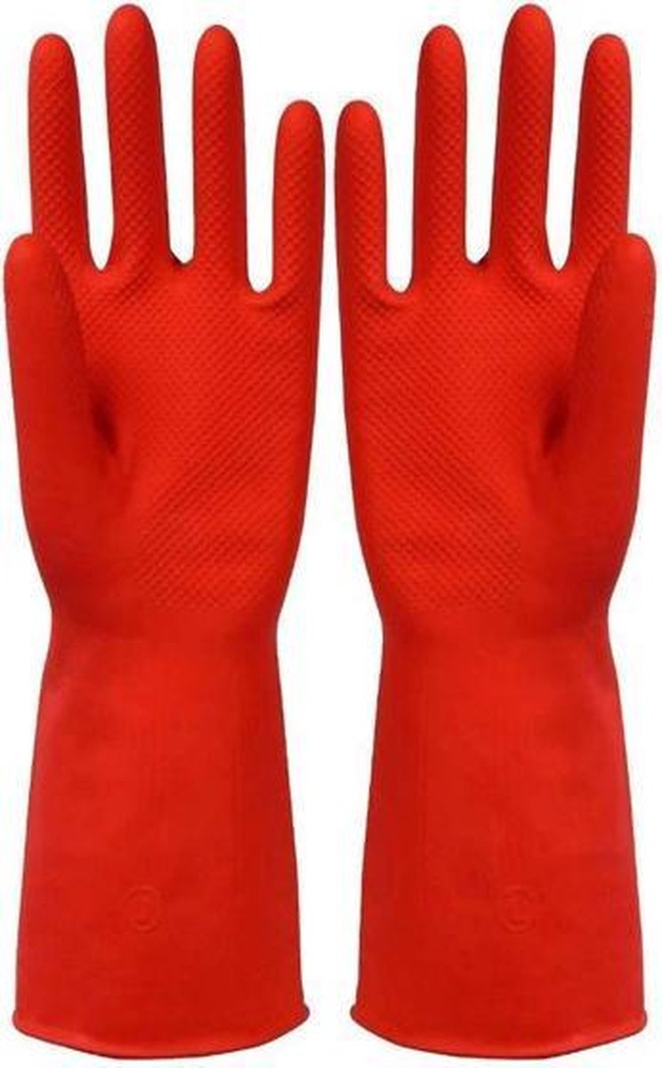 GV8131-RD-M herbruikbare rubberen handschoenen - Medium - Rood