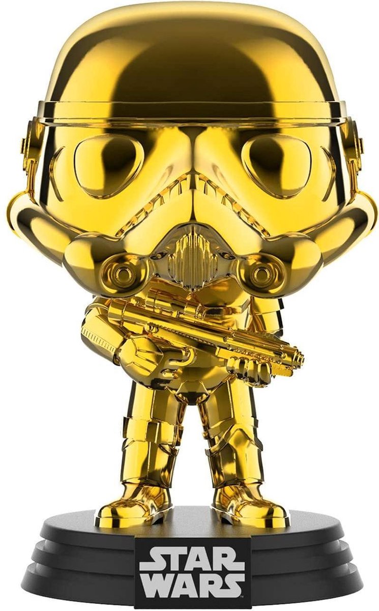 Funko Pop Gold Chrome Stormtrooper #296 Galactic Convention Exclusive Star Wars 2019