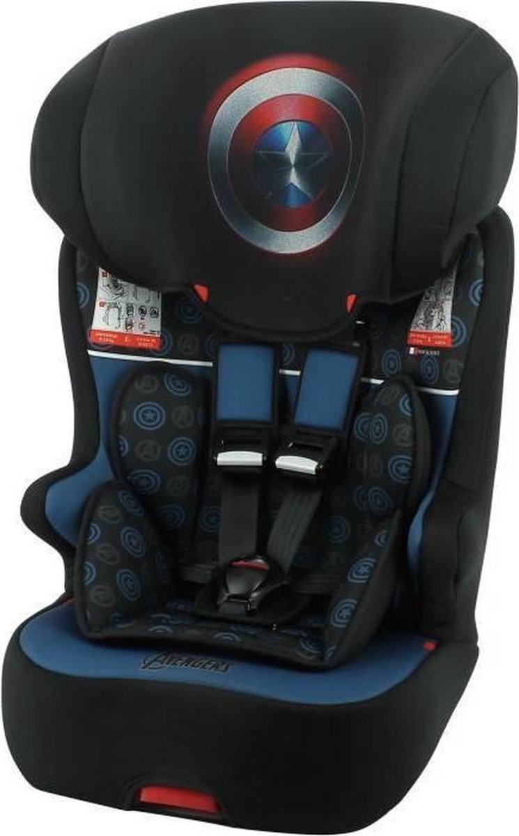MARVEL Rugbooster met harnas Racer Isofix Group 1/2/3 - 9 tot 36 kg - Captain America