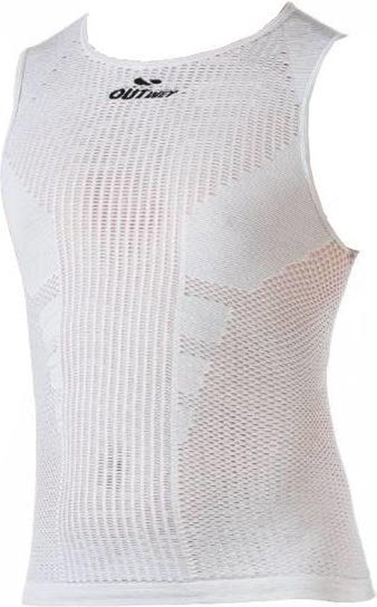 Outwet Ondershirt Mouwloos Heren Open Structuur Wit Maat S/m