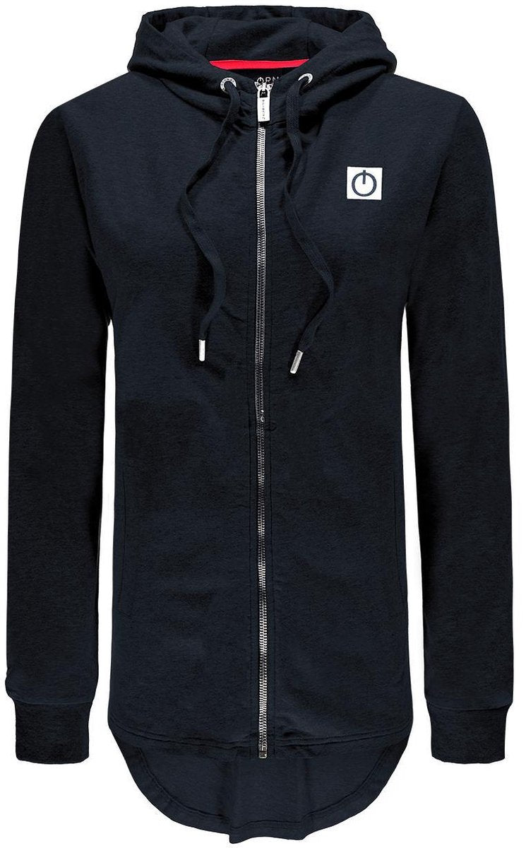 Re-Born Capuchon Trui Met Rits Lange Mouw Dames - Zwart - Maat L