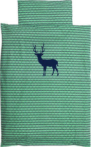 Taftan - dekbedovertrek Hert Blauw - 100 x 135 - blauw groen