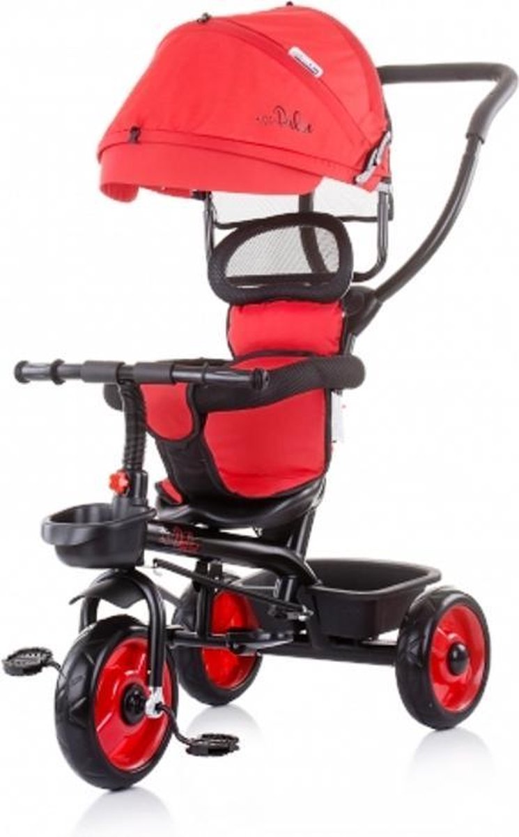 Chipolino Driewieler Pulse - Driewieler - Met duwstang -  Opbergmand - Inklapbare kap - Rood