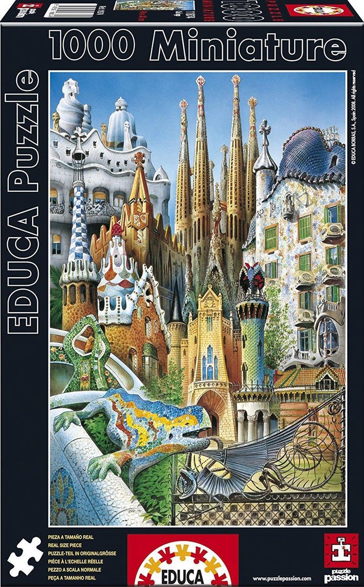 Educa - Puzzle 1000 - Gaudi Collage - Miniature (011874)