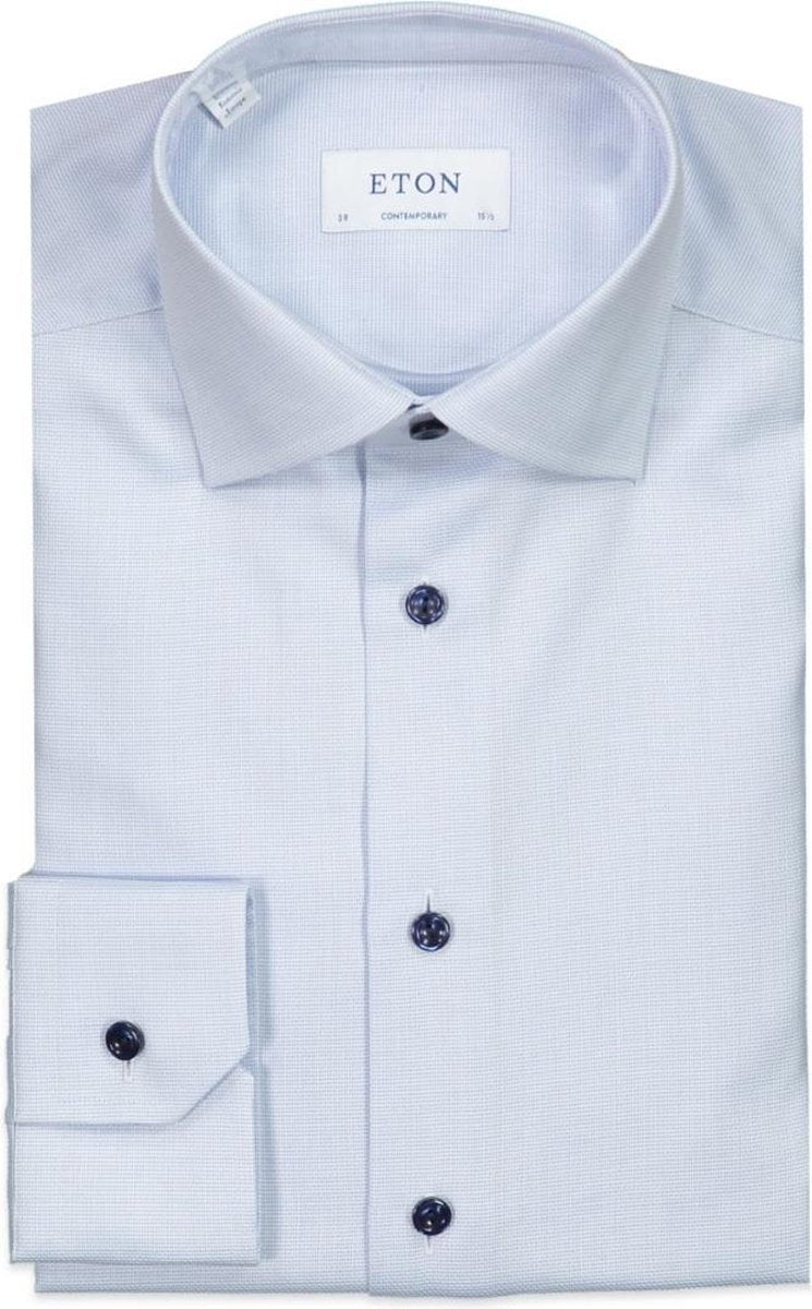Eton  Overhemd Blauw Normaal - Maat UK16-EU41 - Heren - Never out of stock Collectie - Katoen