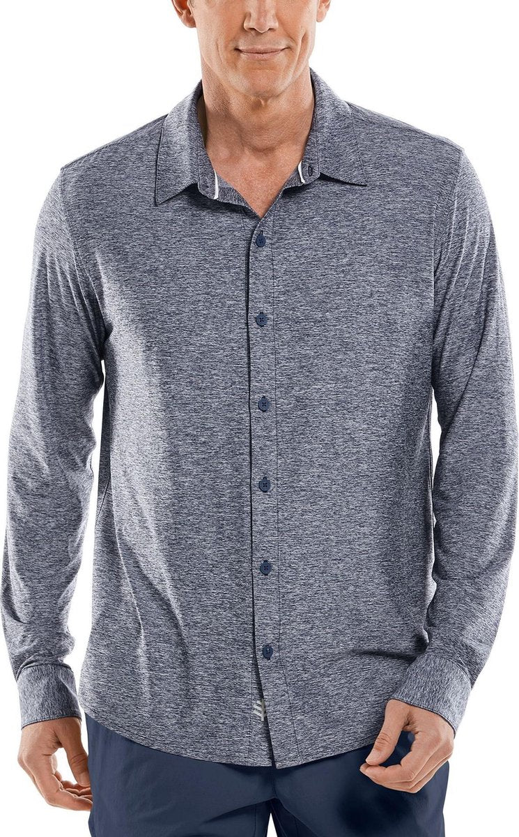 Coolibar - UV-werend Overhemd voor heren - Vita Button Down - Navy - maat L