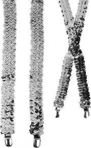 Bretels pailletten zilver