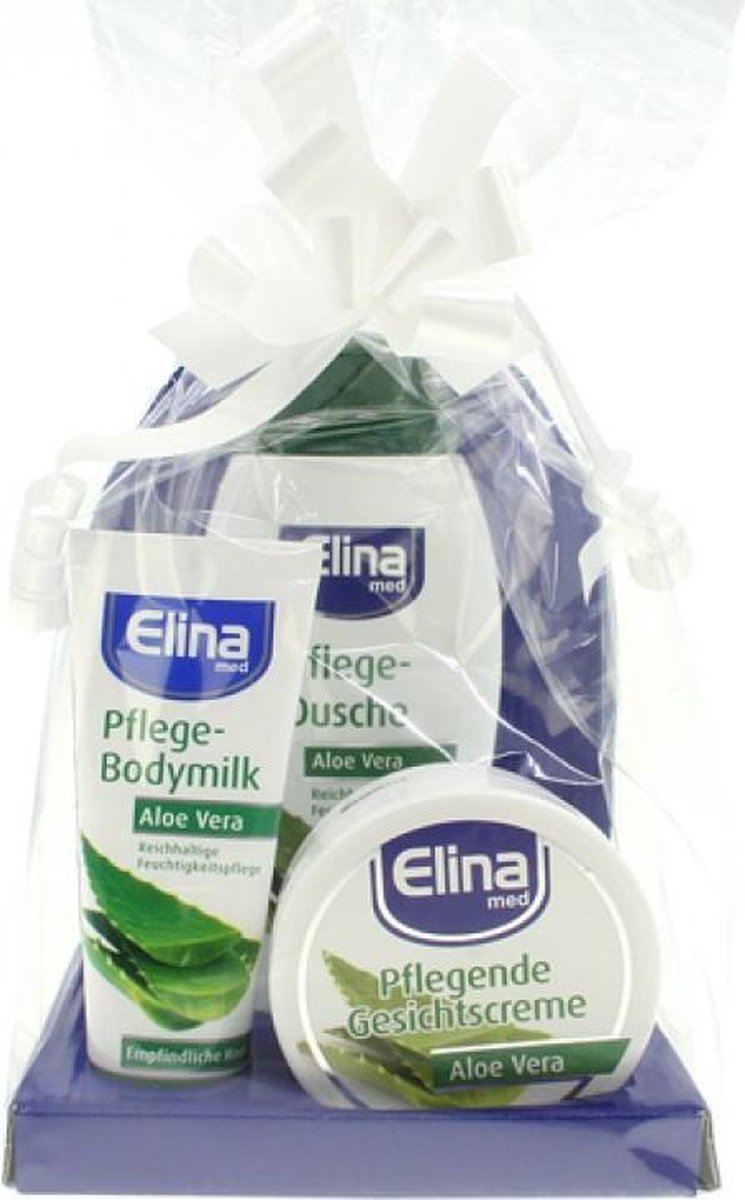 Elina Geschenkpak met Aloe Vera Douche 250ml  Bodymilk 100ml Creme 75ml