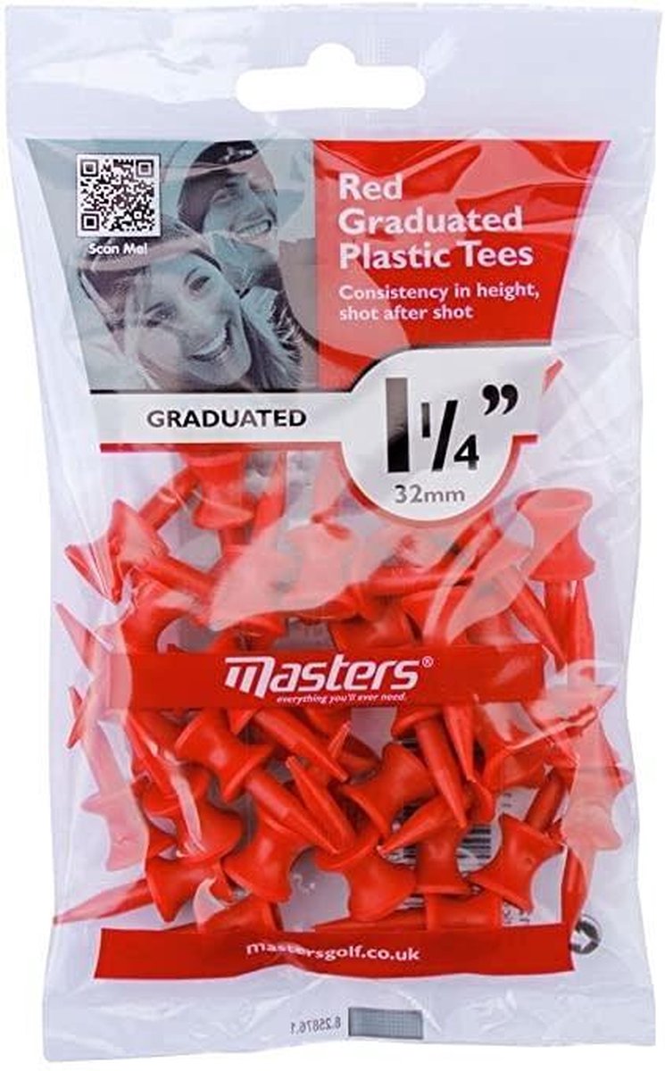 Masters Graduated Tees 1 1/4" Red 35 stuks