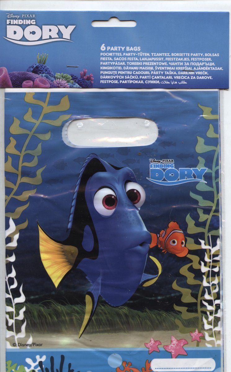 6 Plastic Party Bags / feestzakje - Finding Dory