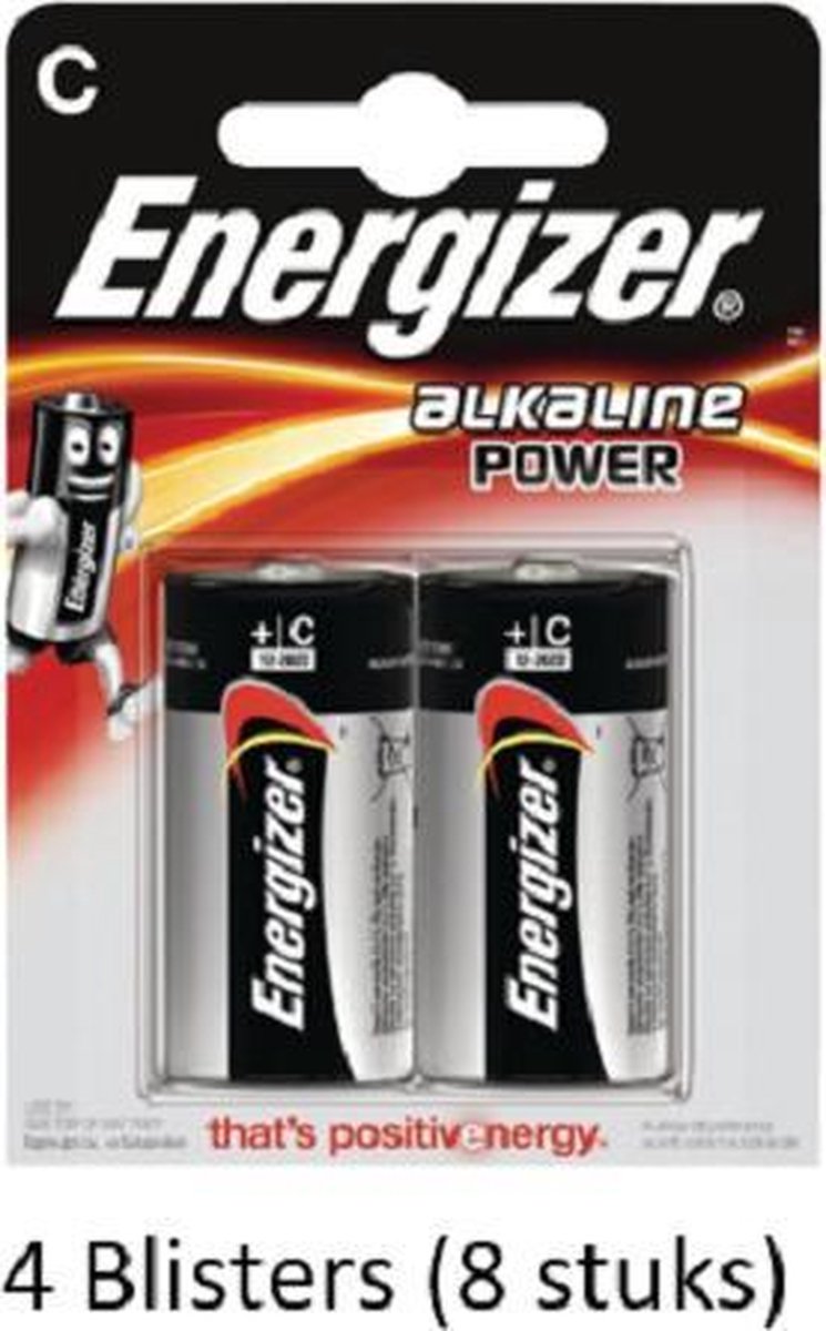 8 stuks (4 blisters a 2 stuks) Energizer Alkaline Power C batterij