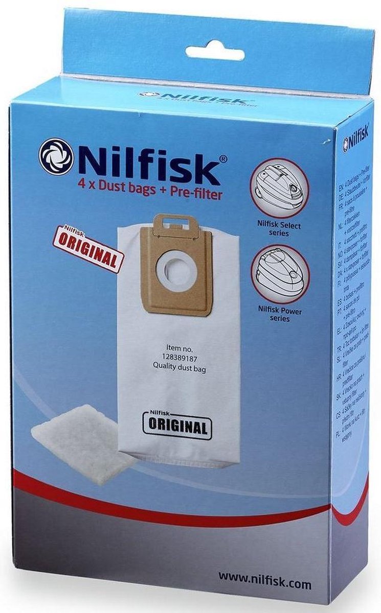 Nilfisk - Stofzuigerzakken-  Select en Power serie - 4 stuks