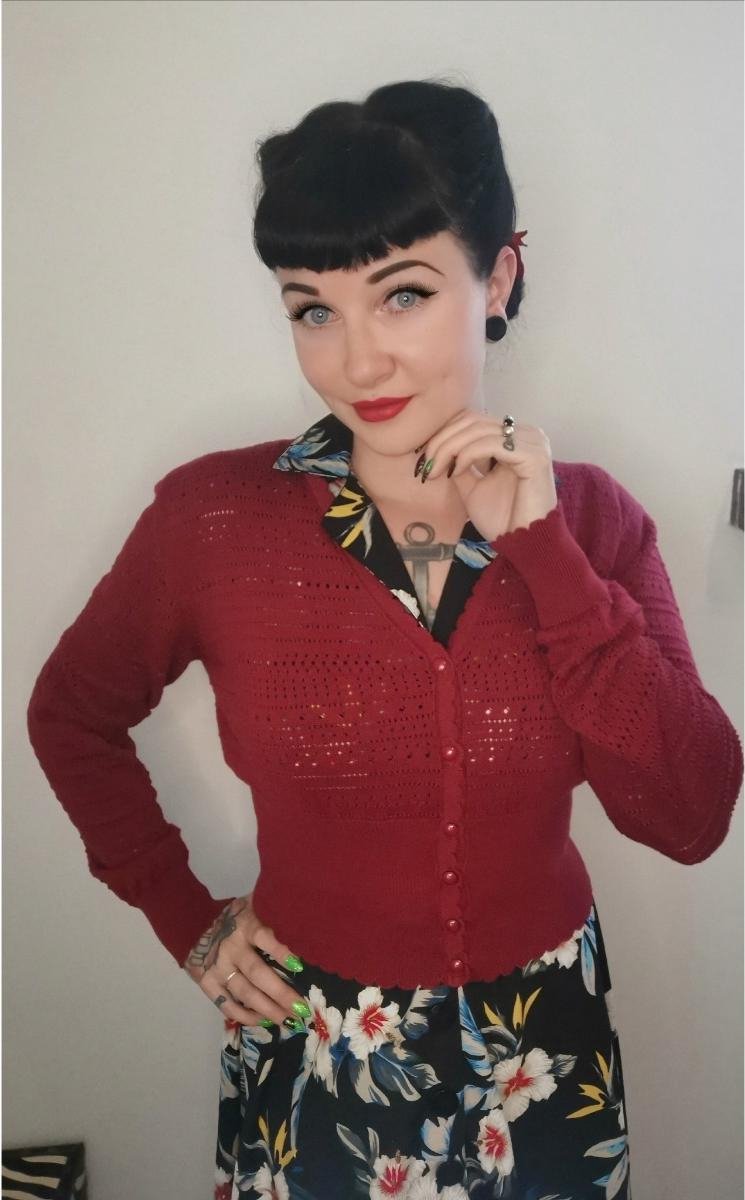 Retro Cardigan in Wijn