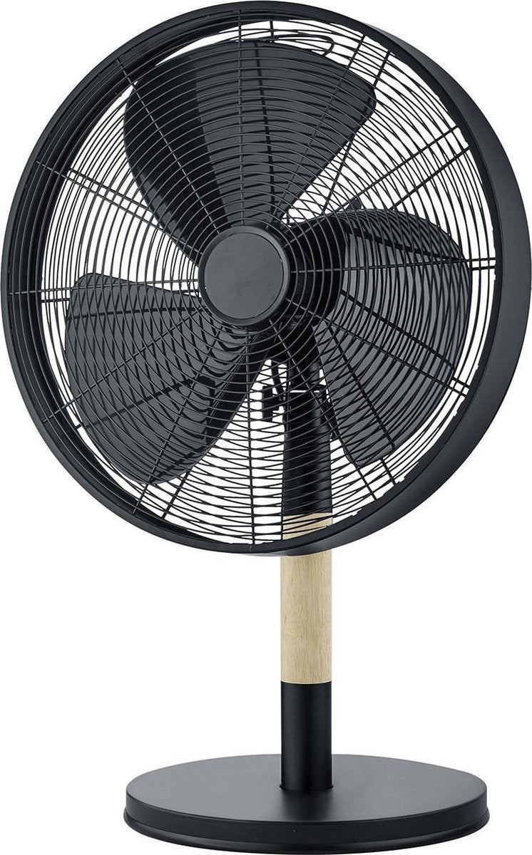 Ventilator - Torna Vikon - Tafelventilator - Staand - Rond - Mat Zwart - Aluminium