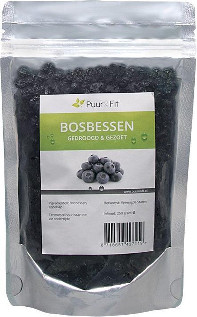 Puur&Fit Blauwe Bosbessen Biologisch - 250 gram