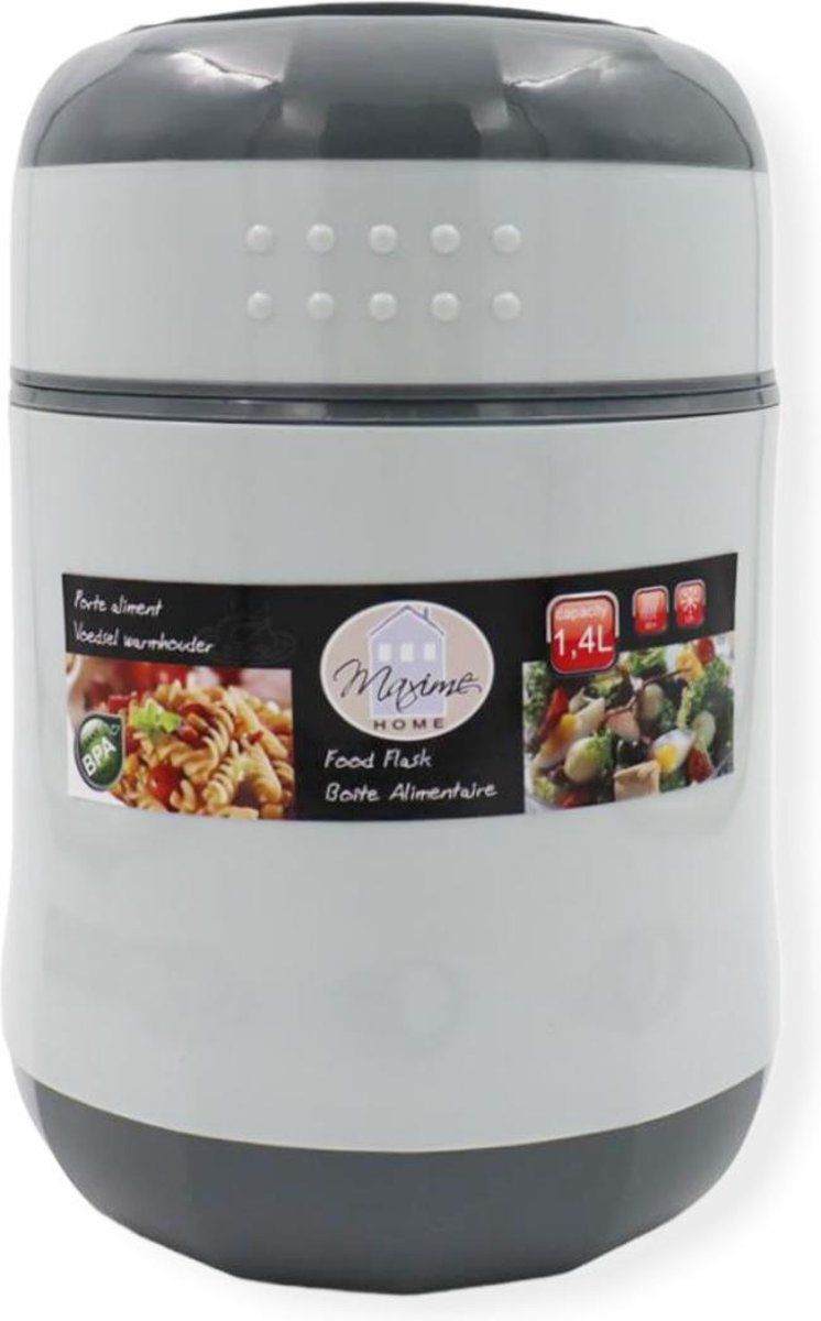 YILTEX – Voedselcontainer / Voedselcontainer Thermos / Soep Thermos / Thermoskan / Thermosbeker / Thermosfles – 1.4l - Grijs