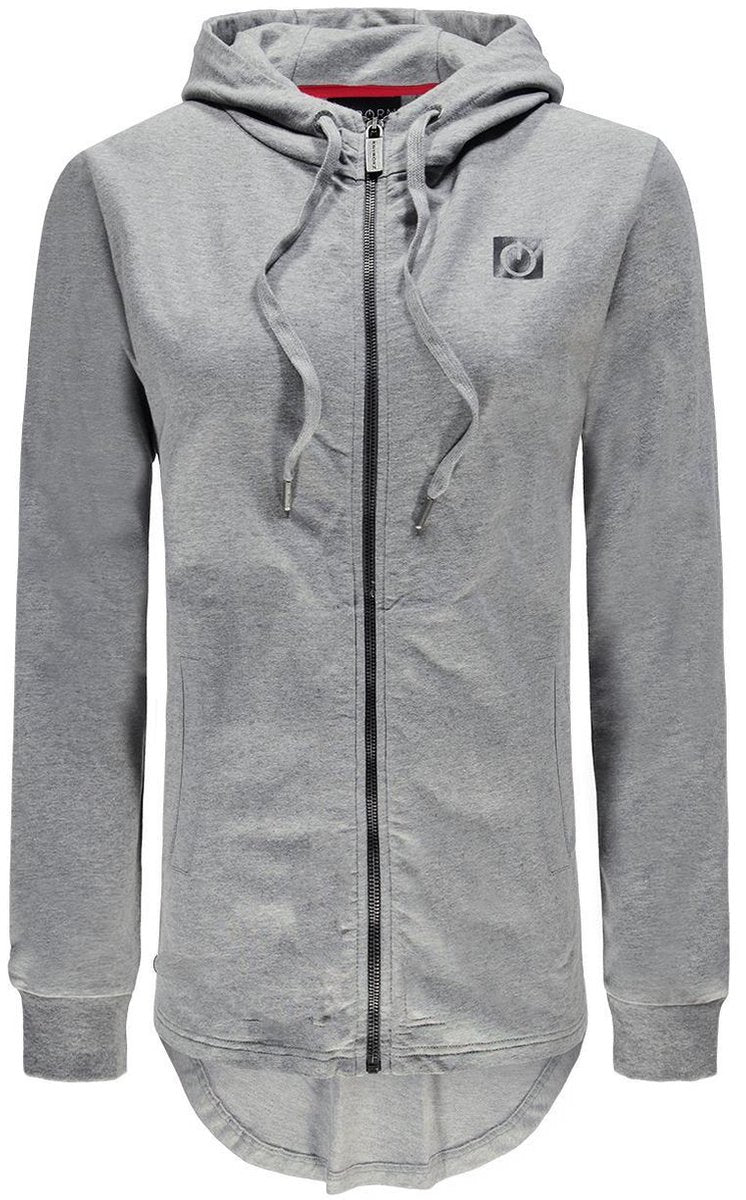 Re-Born Capuchon Trui Met Rits Lange Mouw Dames - Grijs - Maat XL