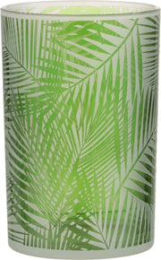 J-Line Windlicht Tropical Glas Groen Medium