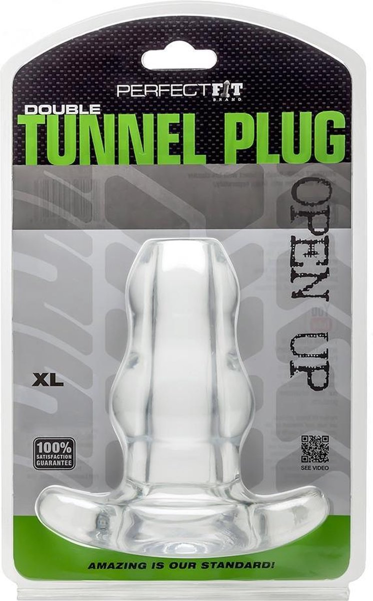 Double Tunnel Plug - X- Large -Transparent - Butt Plugs & Anal Dildos