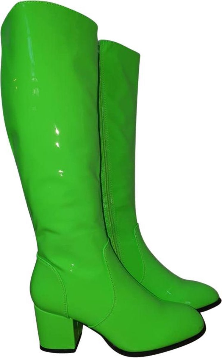 Disco laarzen - retro laarzen – discofeest - party - retrofeest - festival – carnaval - travestie - De Toppers - neon groen - 40