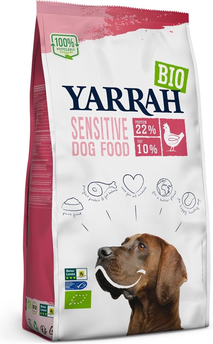 Yarrah Biologisch Hondenvoer Sensitive Adult Kip - Rijst 2 kg
