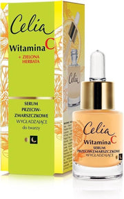 Celia - Vitamin C Smoothing And Anti-Wrinkle Face Serum For Any Type Of Complexion Green Tea 15Ml