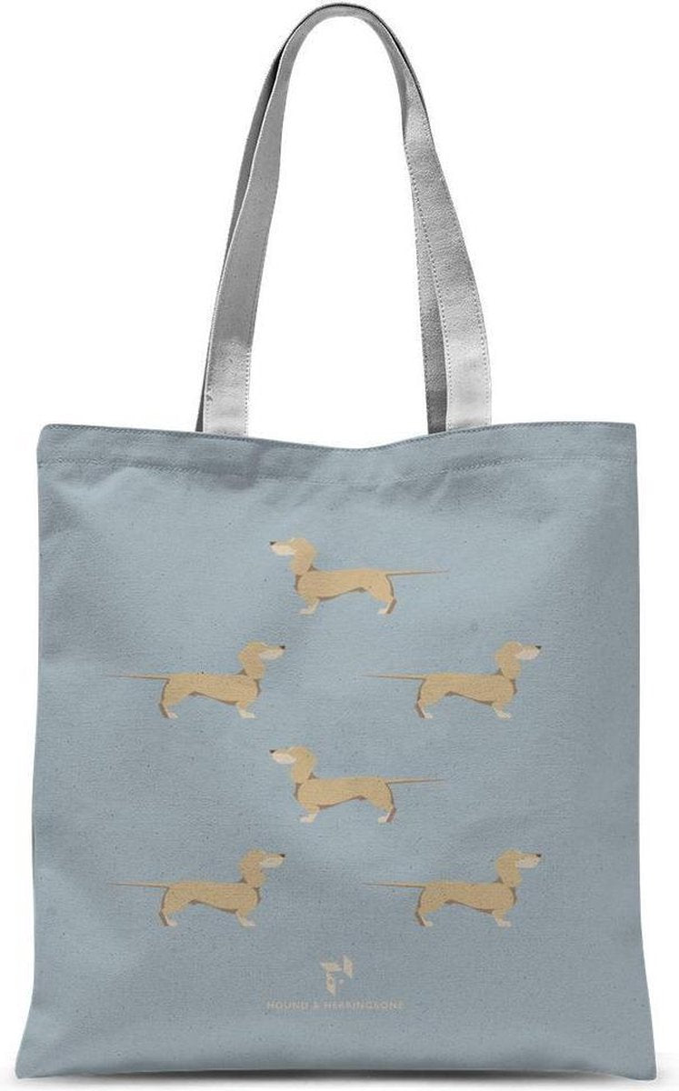 Hound & Herringbone - Cream Teckel Chroma Draagtas - Cream Dachshund Chroma Tote Bag