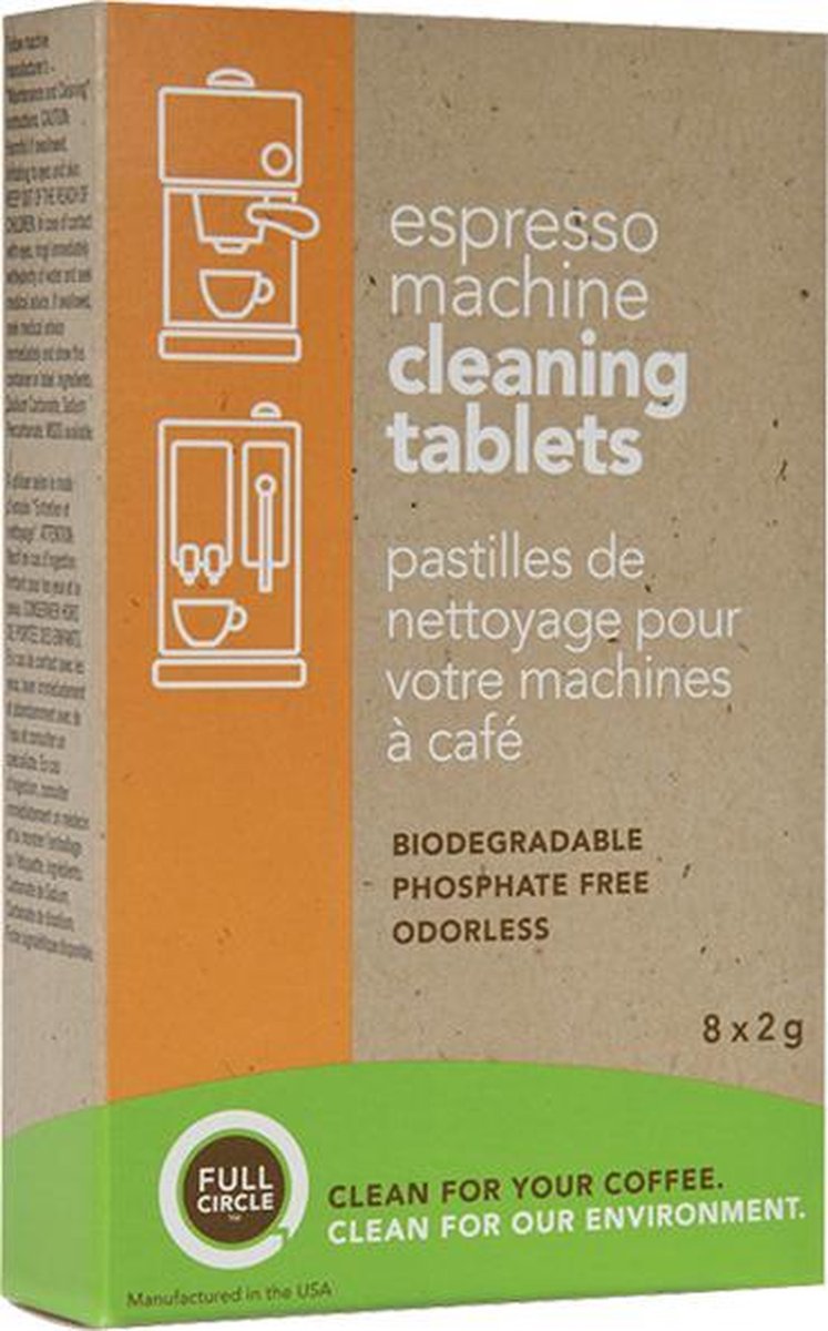 Full Circle reinigingstabletten espressomachine - Biologisch afbreekbaar en fosfaat vrij.
