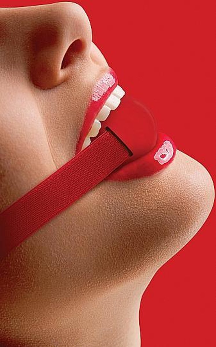 OUCH! – Bondage Bal Knevel met Elastische Band – Rood