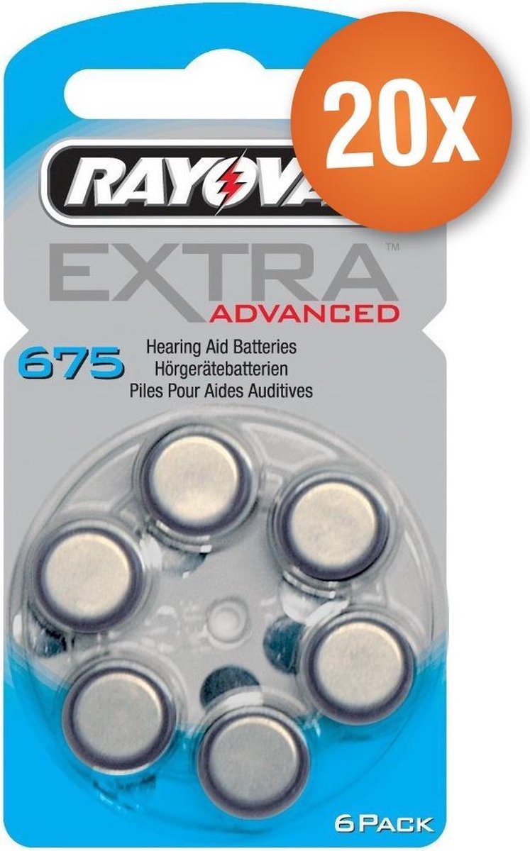 Rayovac 675 hoortoestel batterij - Type 675 (blauw) - 20 x  120 stuks