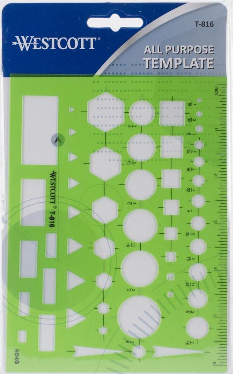 Westcott- All Purpose tekensjabloon - groen - 1 stuks