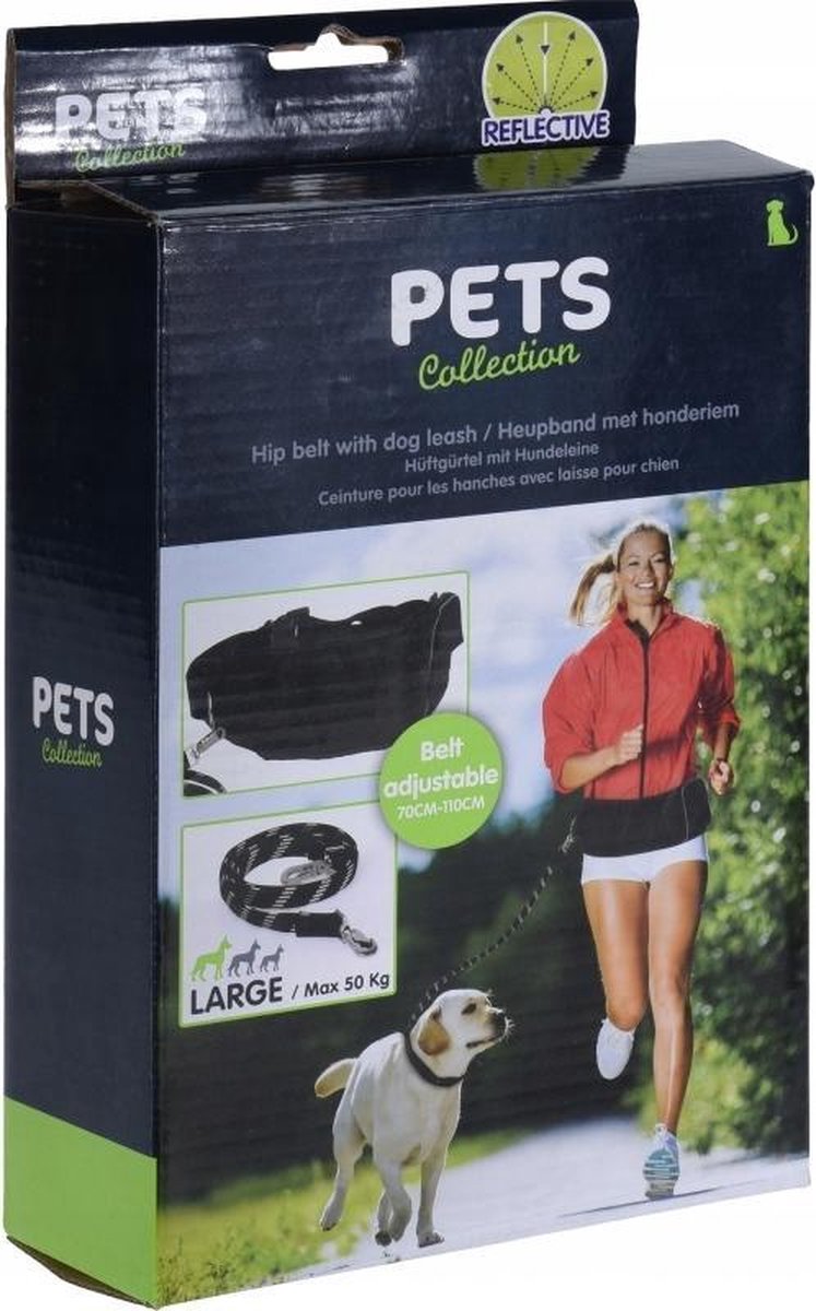 RelaxPets - Hardloop Heupband - Hardlopen - Hondenriem - Zwart