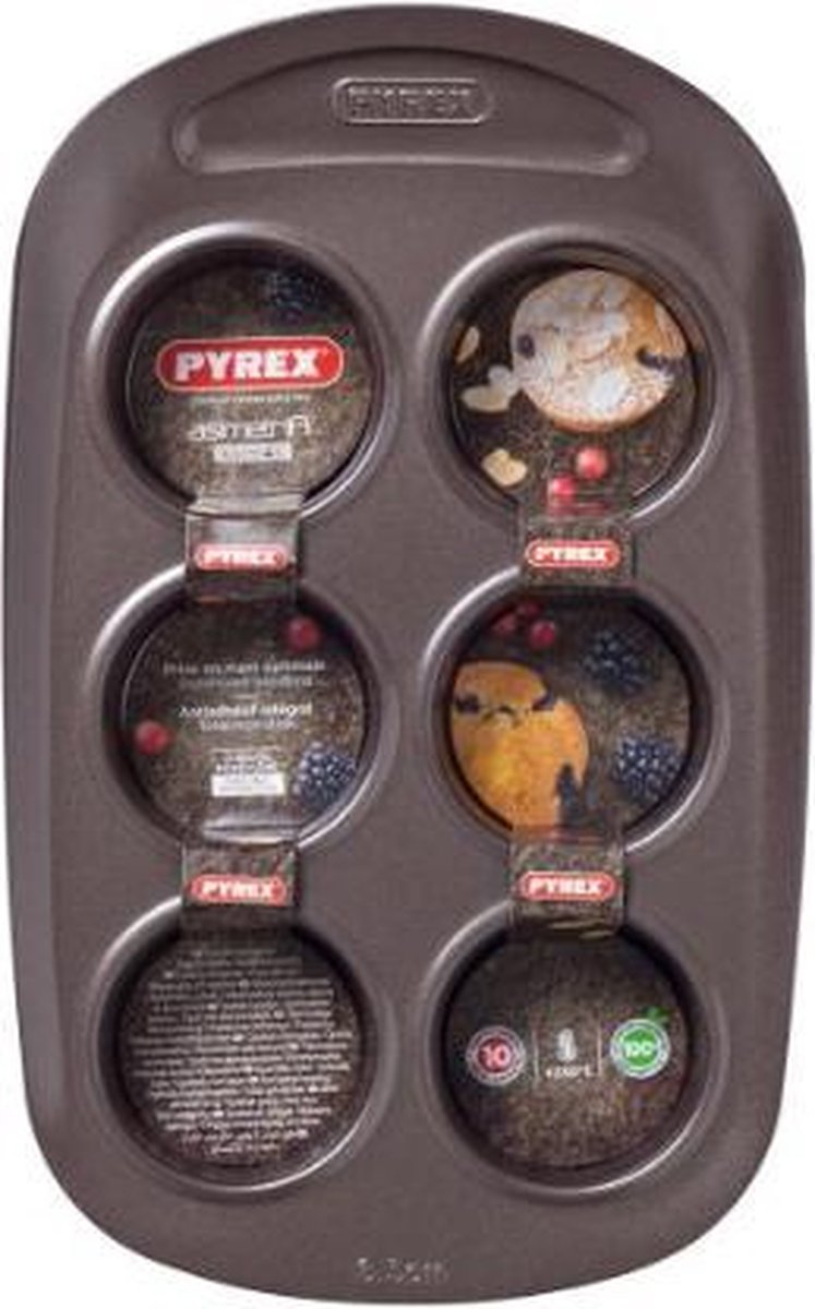 Pyrex Asimetria Muffinvorm - Voor 6 Muffins - Metaal - Bruin