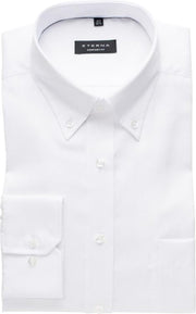 ETERNA comfort fit overhemd - Oxford button-down - wit - Strijkvrij - Boordmaat: 54