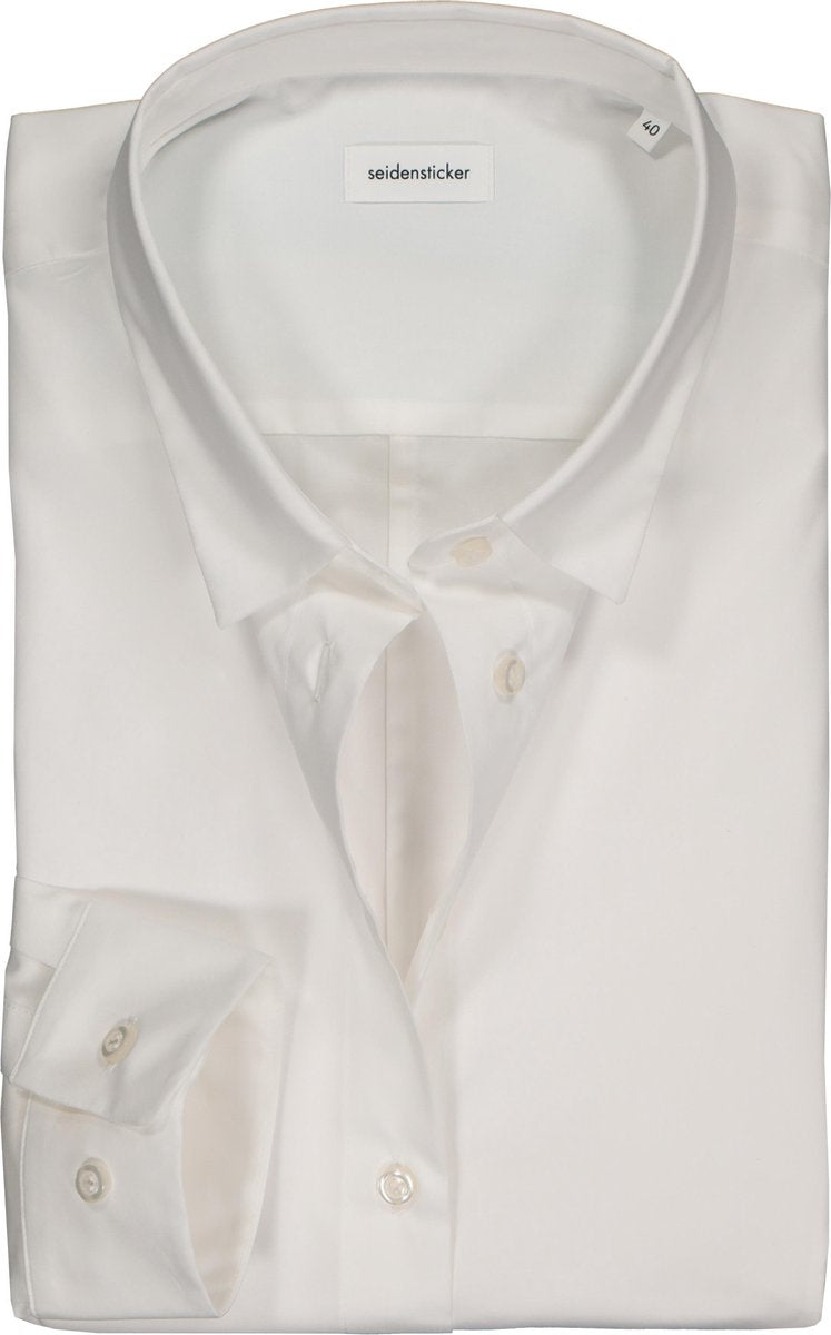 Seidensticker dames blouse slim fit - stretch - wit -  Maat: 40