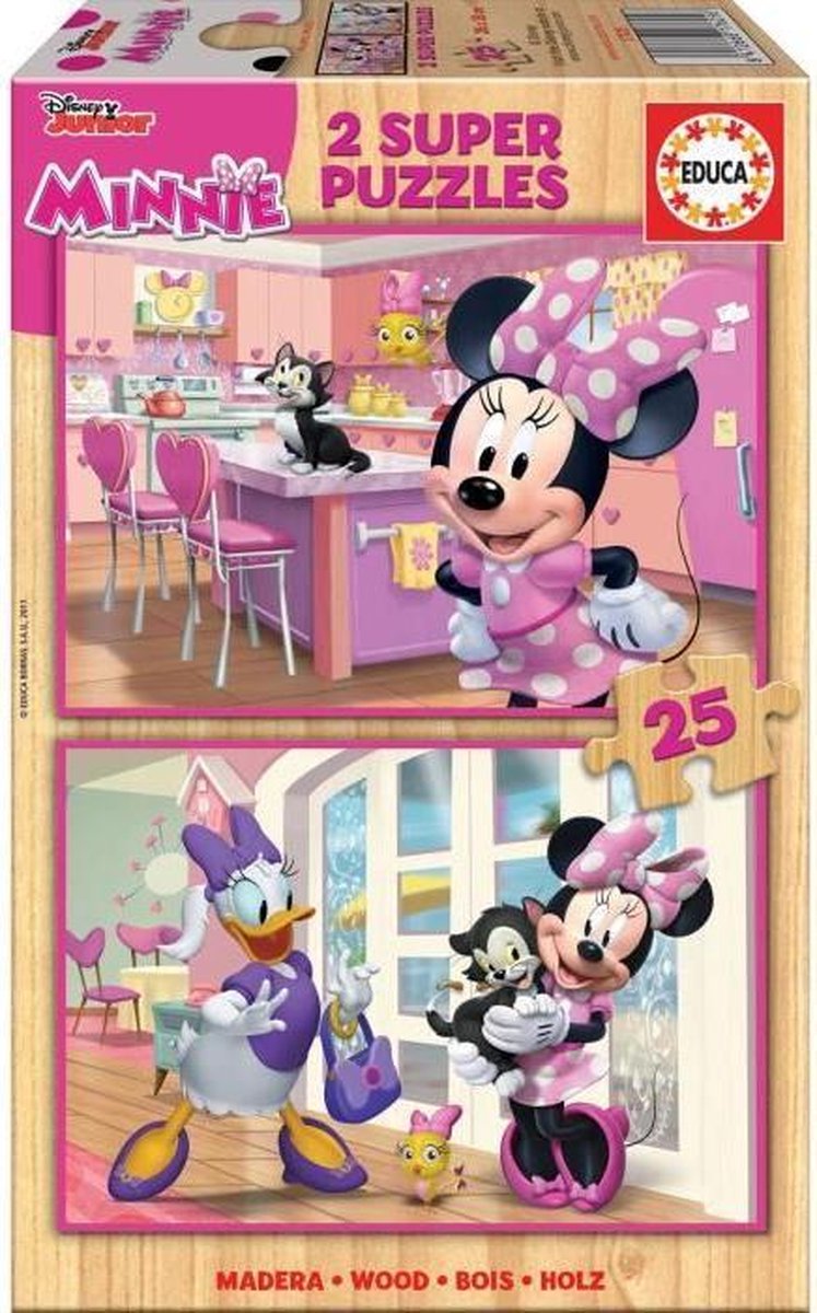 Educa HOUT: Minnie - 2 x 25 stukjes