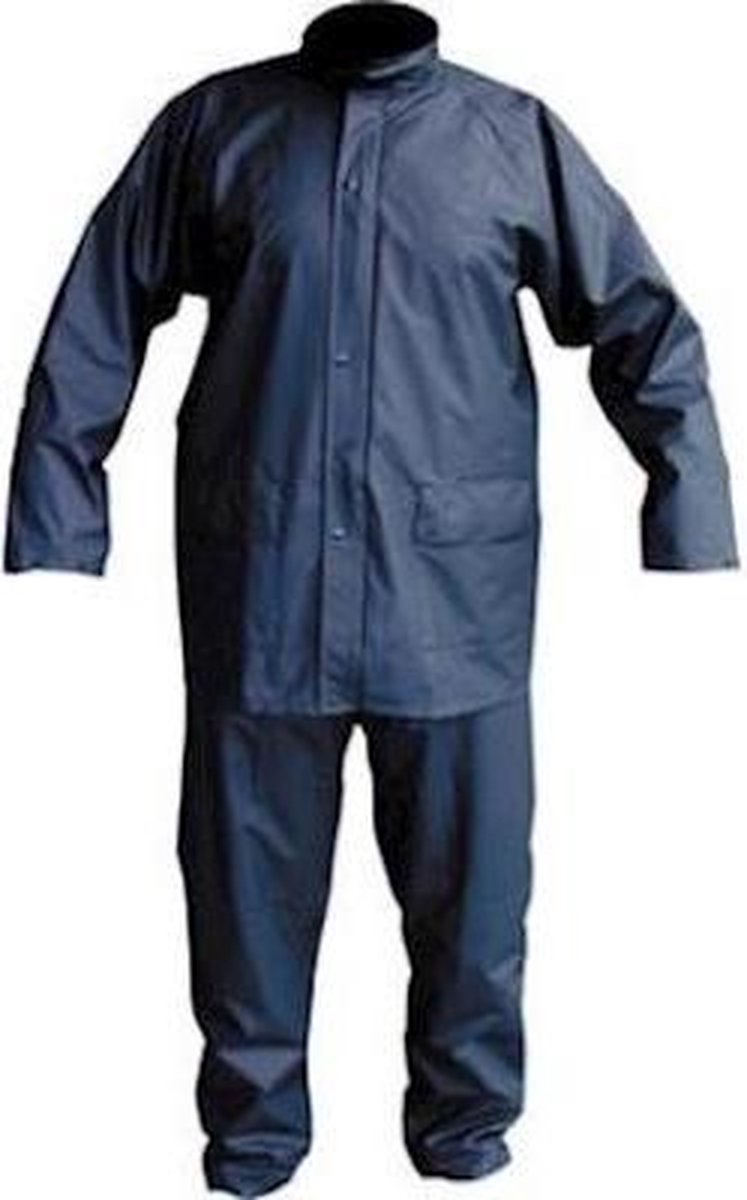 Regenpak PU marine blauw maat M