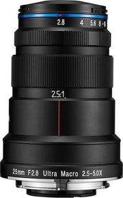 Laowa 25mm f/2.8 2.5-5X Ultra Macro MILC/SLR Macrolens Zwart