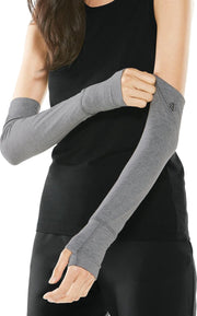 Coolibar - UV-werende mouwen voor dames - LumaLeo - Grijs - maat L/XL