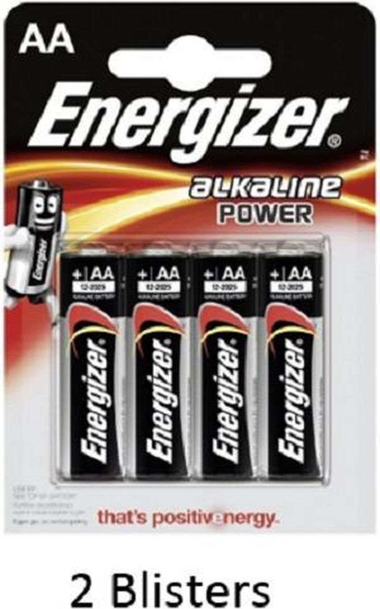 8 stuks (2 blisters a 4 stuks) Energizer AA Alkaline Power 1.5V